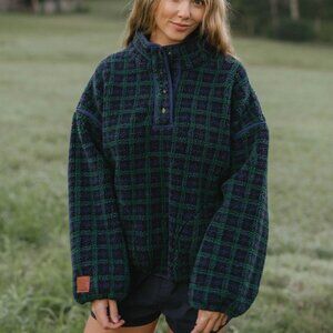 Eleven Eleven: Plaid Fleece Pullover Size M